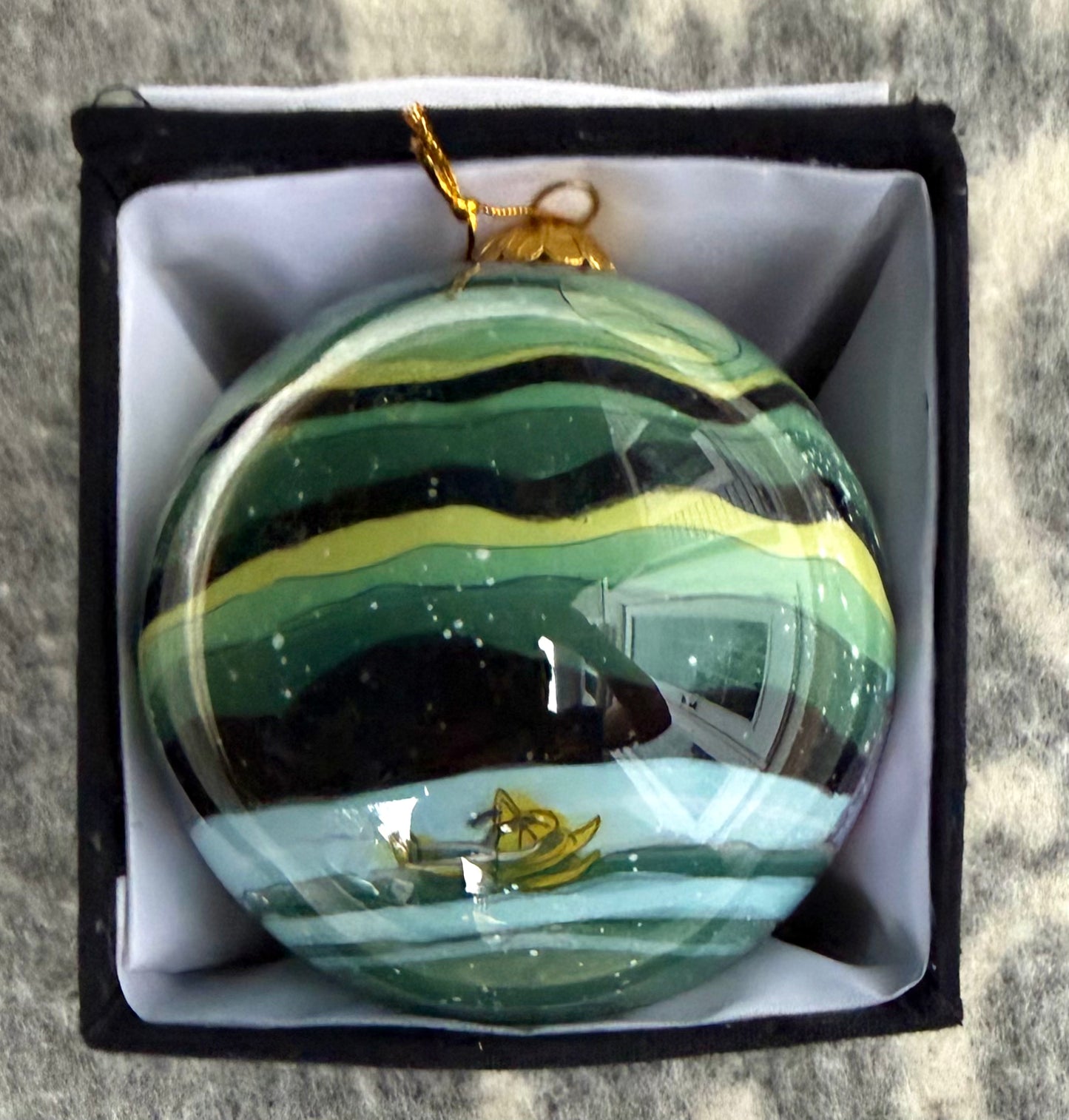 ‘Red Shed, Yellow Sled Ornament’