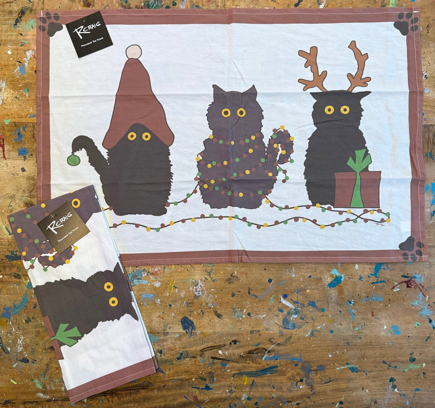 Christmas Cats Dish Towel