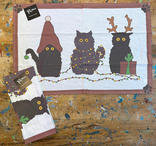 Christmas Cats Dish Towel
