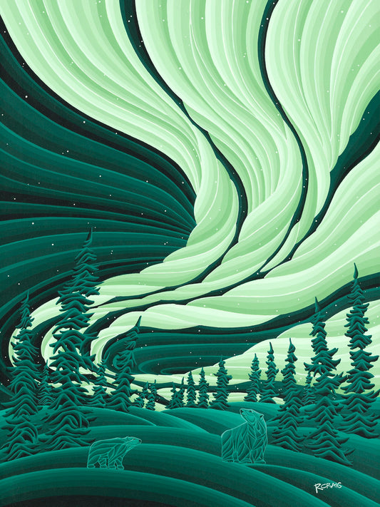 ‘Bears Under the Aurora’